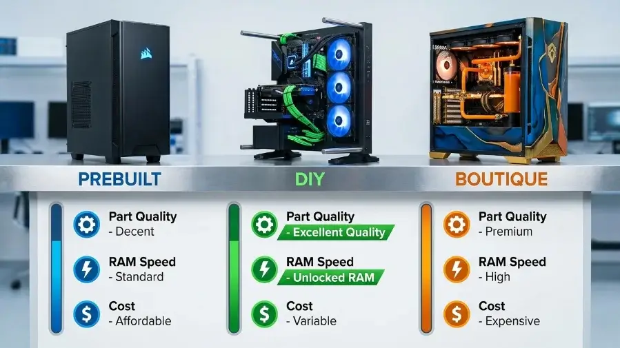 Comparison Prebuilt vs Custom PC
