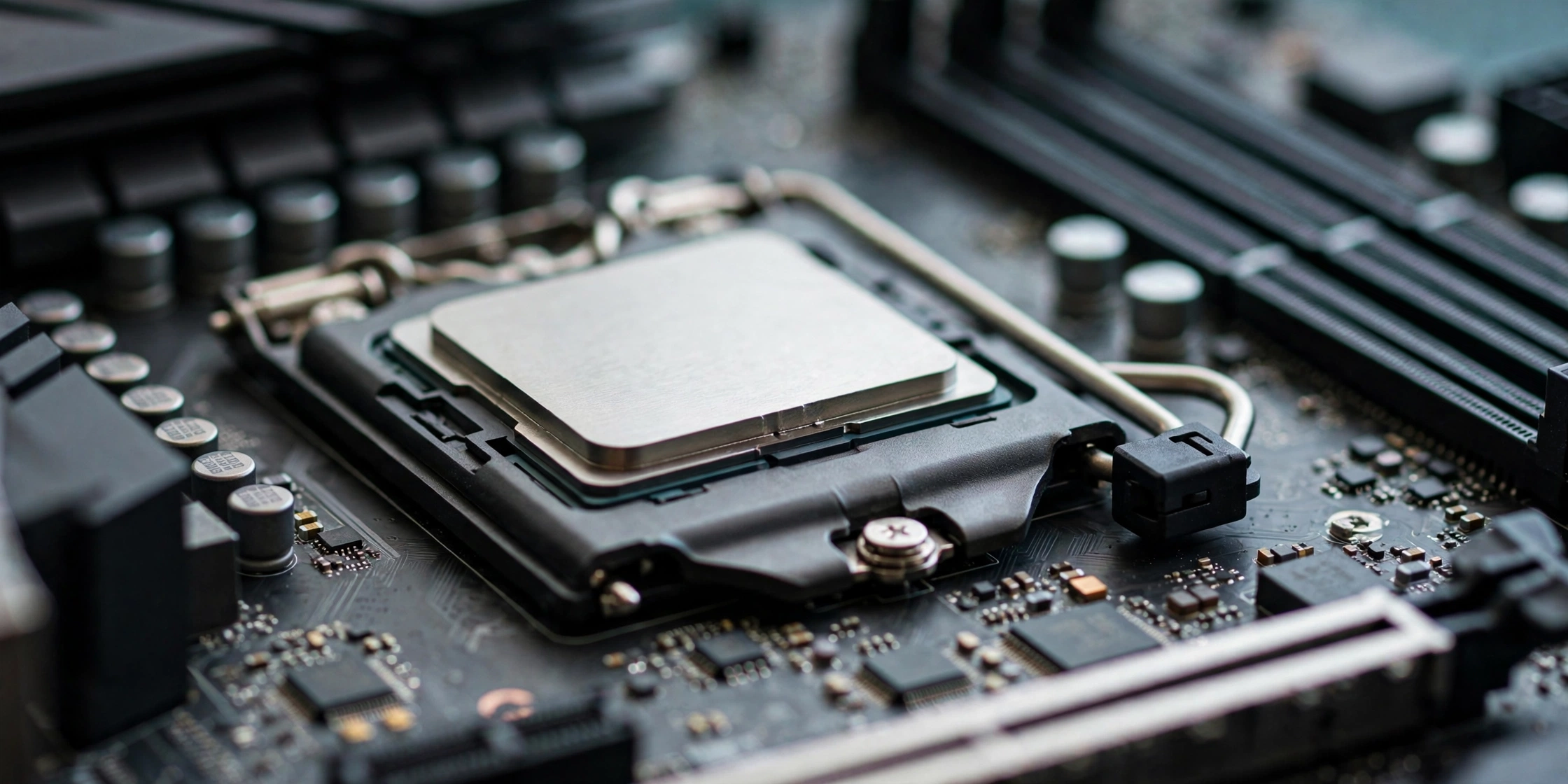 Ryzen 7 9800X3D CPU installed in an AM5 motherboard socket