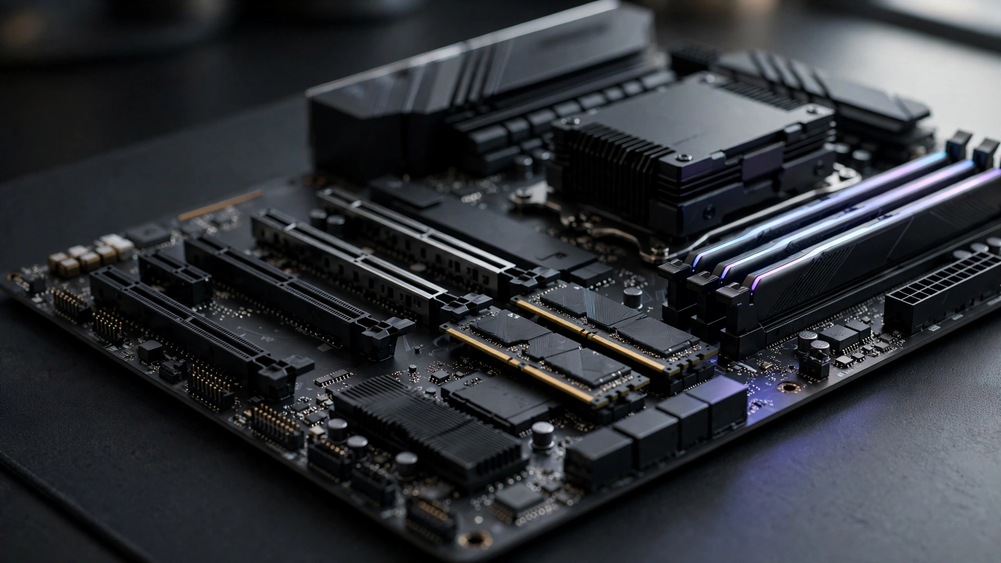 AM5 motherboard with DDR5 memory slots for Ryzen 7 9700X EXPO memory tuning