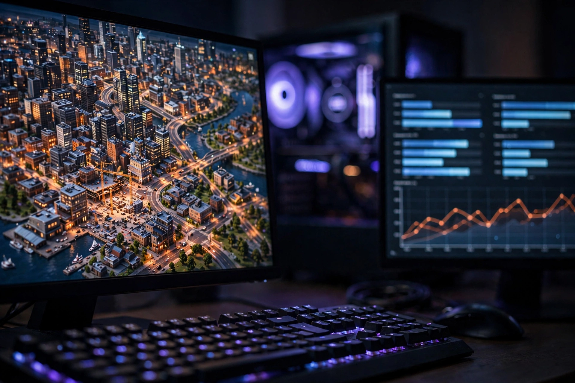 Gamer checking CPU usage while running Cities Skylines 2 to confirm a CPU bottleneck