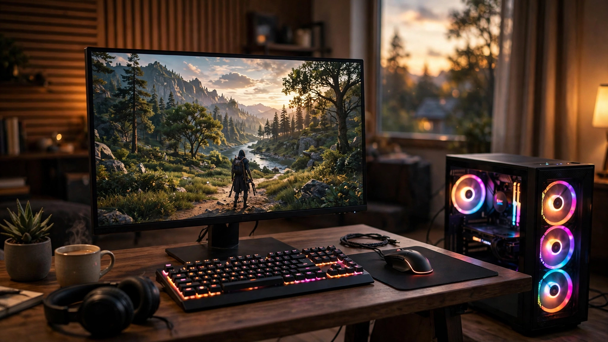 1440p gaming setup running a modern game on an RTX 4070 Super