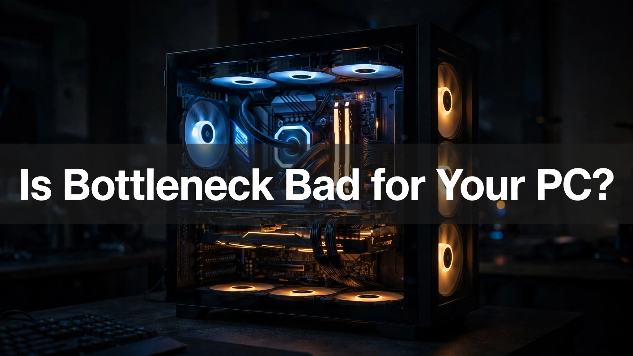 Is a bottleneck bad for your PC? Featured image showing a gaming PC while the article answers the hardware damage question