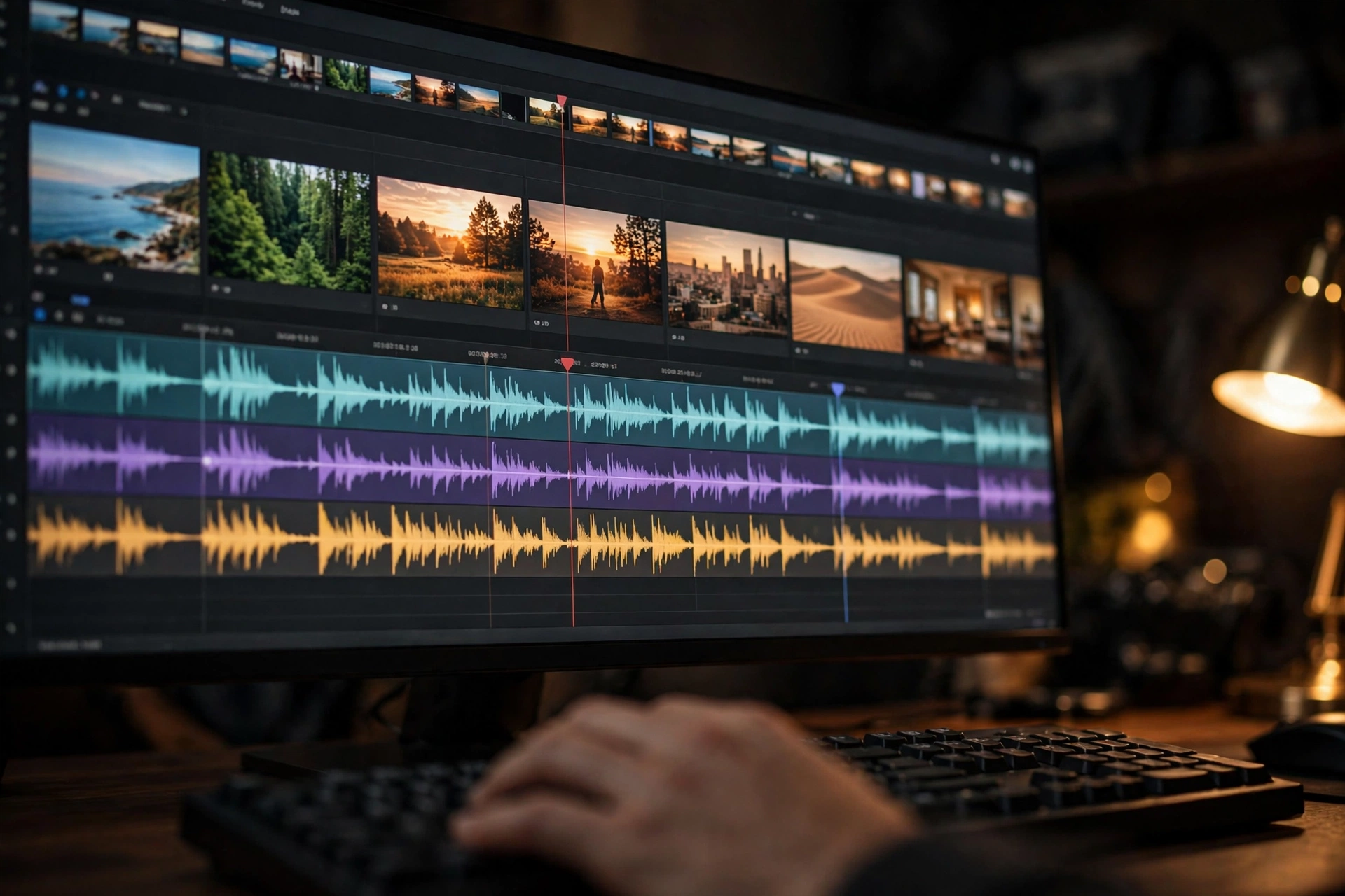 NVENC vs AMF hardware encoding shown on a video editing timeline